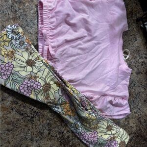 Jessica Simpson Pink Top and Floral Leggings Set